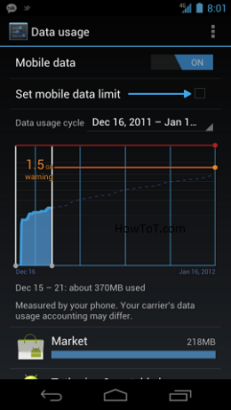 Managing Data Usage in Android 4.0