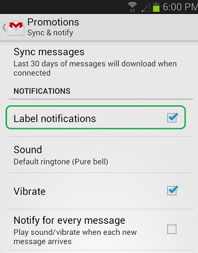 How to set alerts for Gmail categories on Android