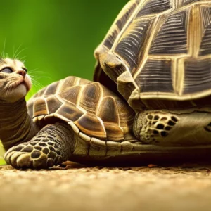 Artistic representation for Tortoise Falls in Love with Family New Kitten and It Straight Out of a Fairytale