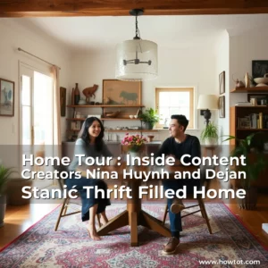 Artistic representation for Home Tour : Inside Content Creators Nina Huynh and Dejan Stanić Thrift Filled Home